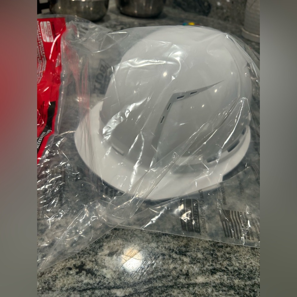 White Safety Hard Hat with Venting - Unbranded